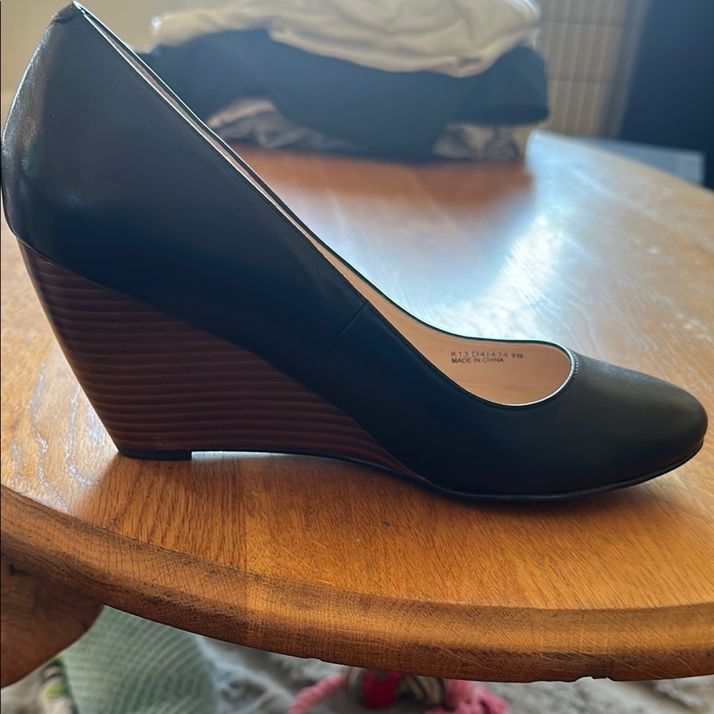 Cole Haan Black Wedge Heel Shoes